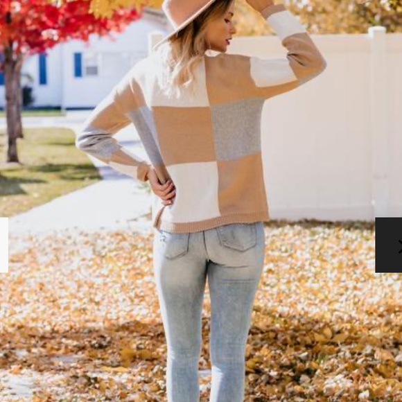 Vici Women Zach Checkered Thick Knit Sweater Small - Picture 4 of 5